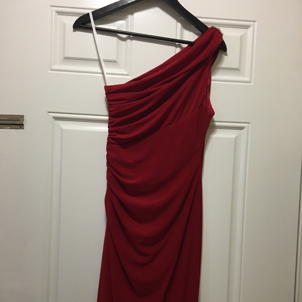 Red evening gown
